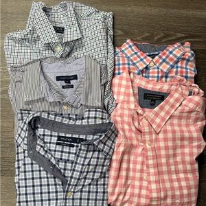 Nautica Blue and Pink Checkered Men's Shirt